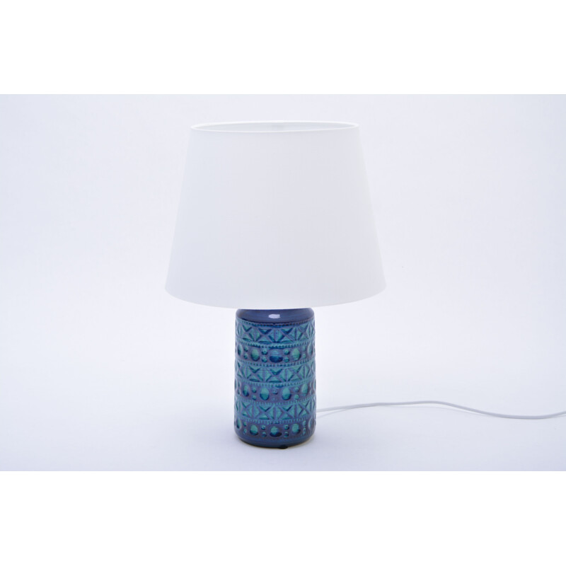 Vintage table lamp No.57-25 Blue & Green Ceramic by Lyskær Belysning, Danish 1960s