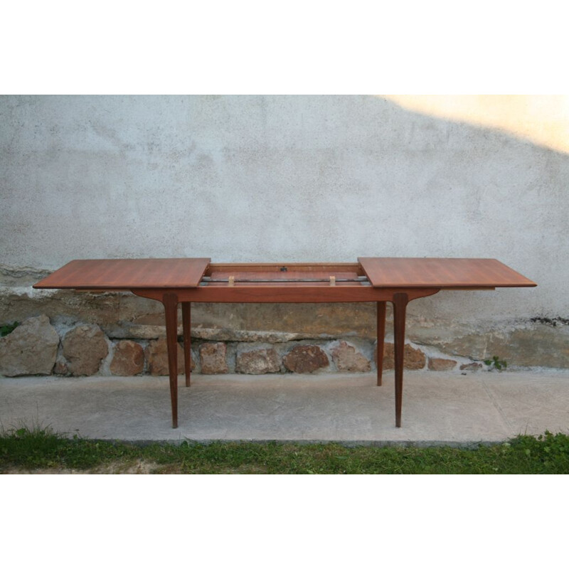 Table à repas extensible scandinave en teck années 60