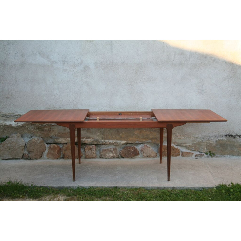 Vintage dining table extendable in teak Scandinavian 1960s