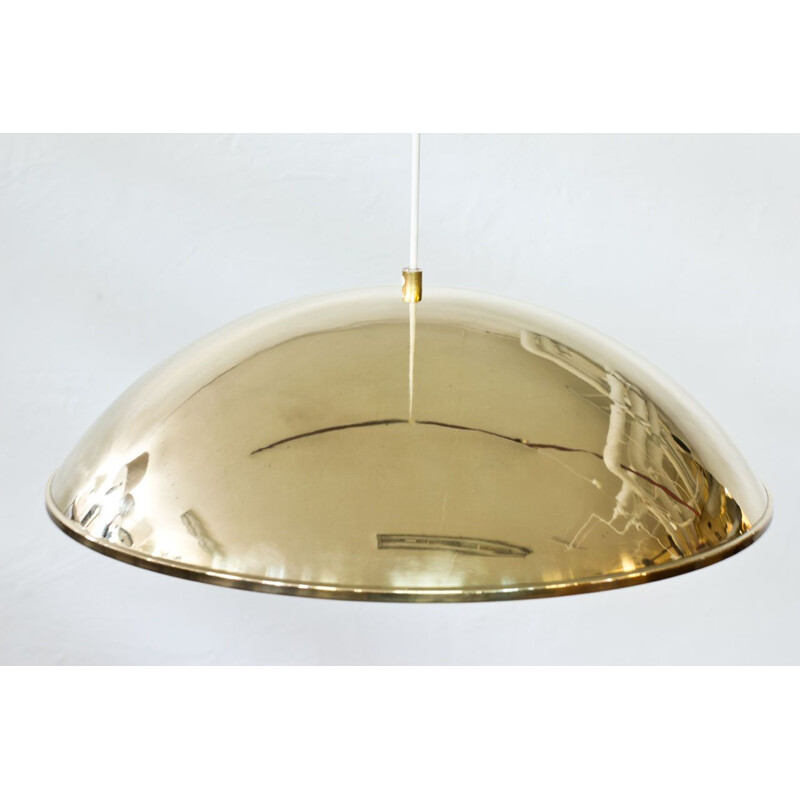 Vintage Swedish brass & acrylic pendant lamp by Bergboms