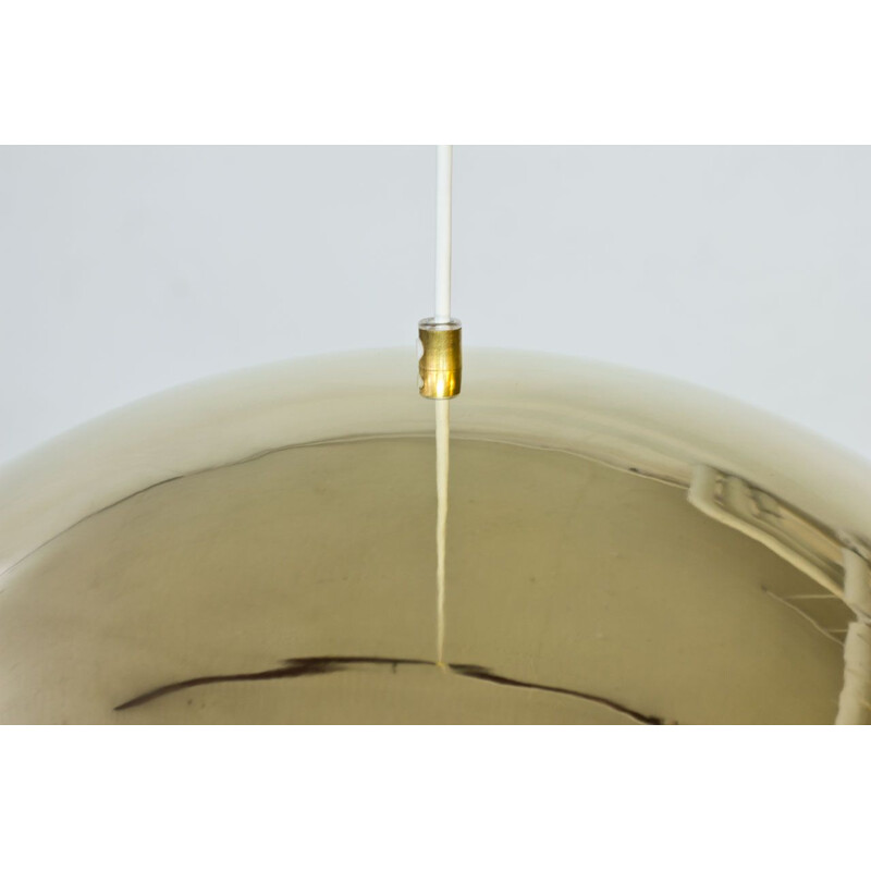 Vintage Swedish brass & acrylic pendant lamp by Bergboms