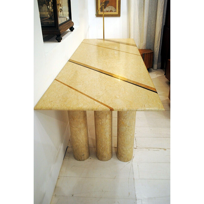 Vintage Colonnato marble dining table by Mario Bellini