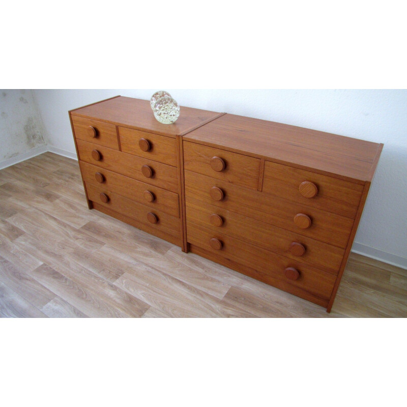 Pair of vintage chests of drawers in teak from denmark
