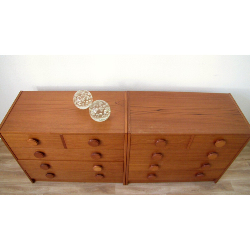 Pair of vintage chests of drawers in teak from denmark