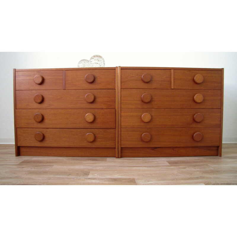 Pair of vintage chests of drawers in teak from denmark