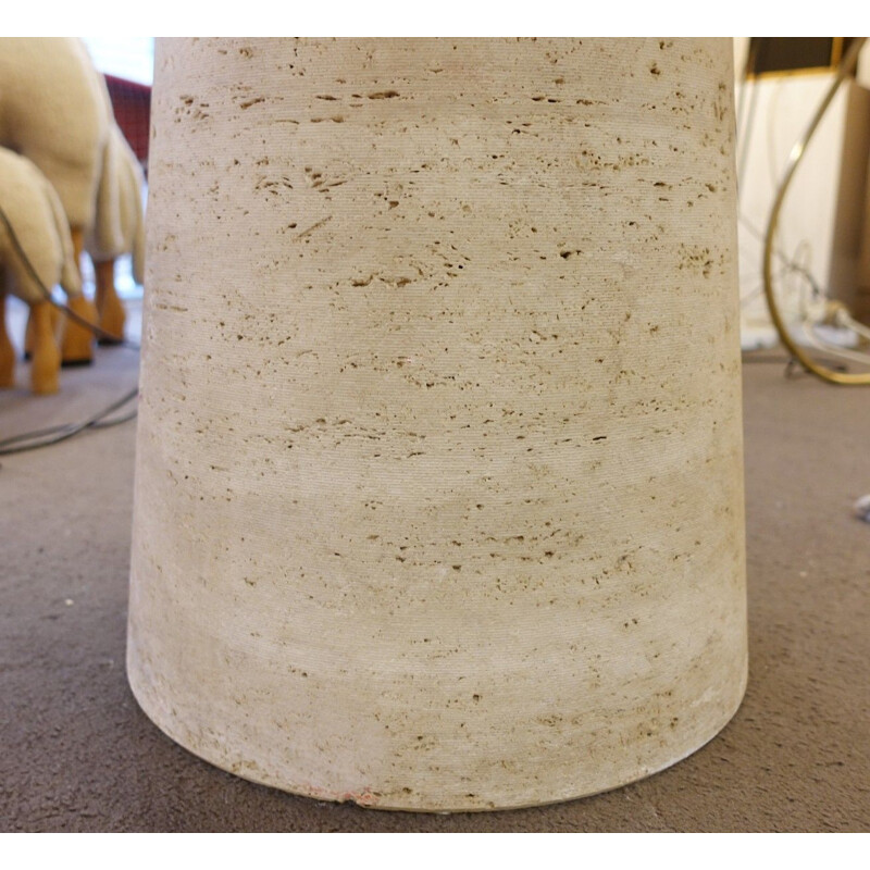 Vintage travertine circular dining table