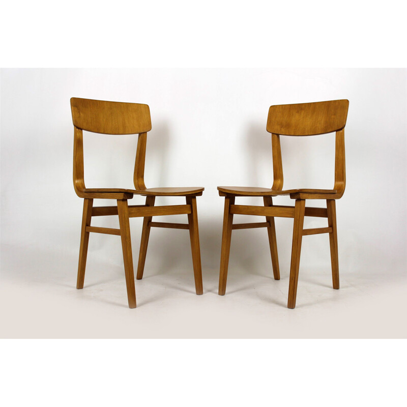 Set of 2 vintage plywood chairs from Riga made in USSR