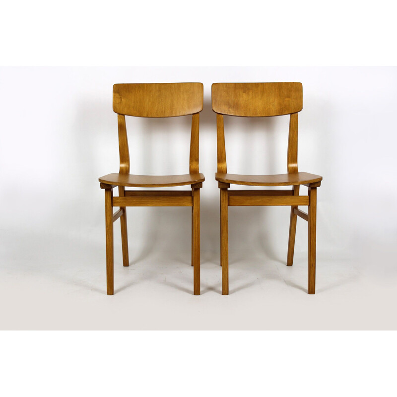 Set of 2 vintage plywood chairs from Riga made in USSR
