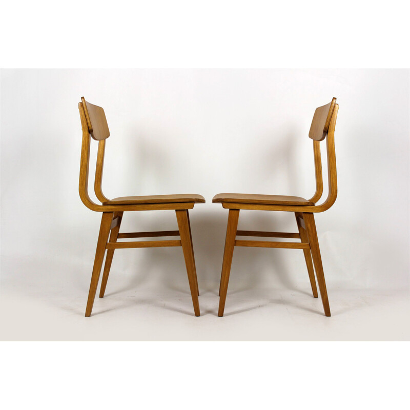 Set of 2 vintage plywood chairs from Riga made in USSR