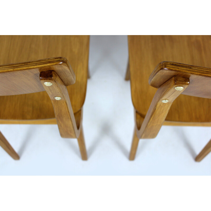 Set of 2 vintage plywood chairs from Riga made in USSR