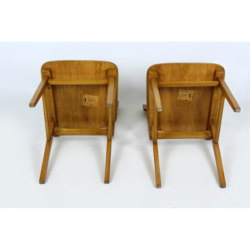 Set of 2 vintage plywood chairs from Riga made in USSR