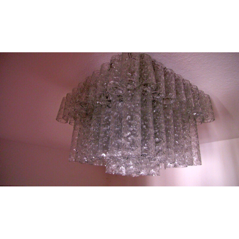 Lámpara de cristal alemana vintage de Doria Leuchten 1960