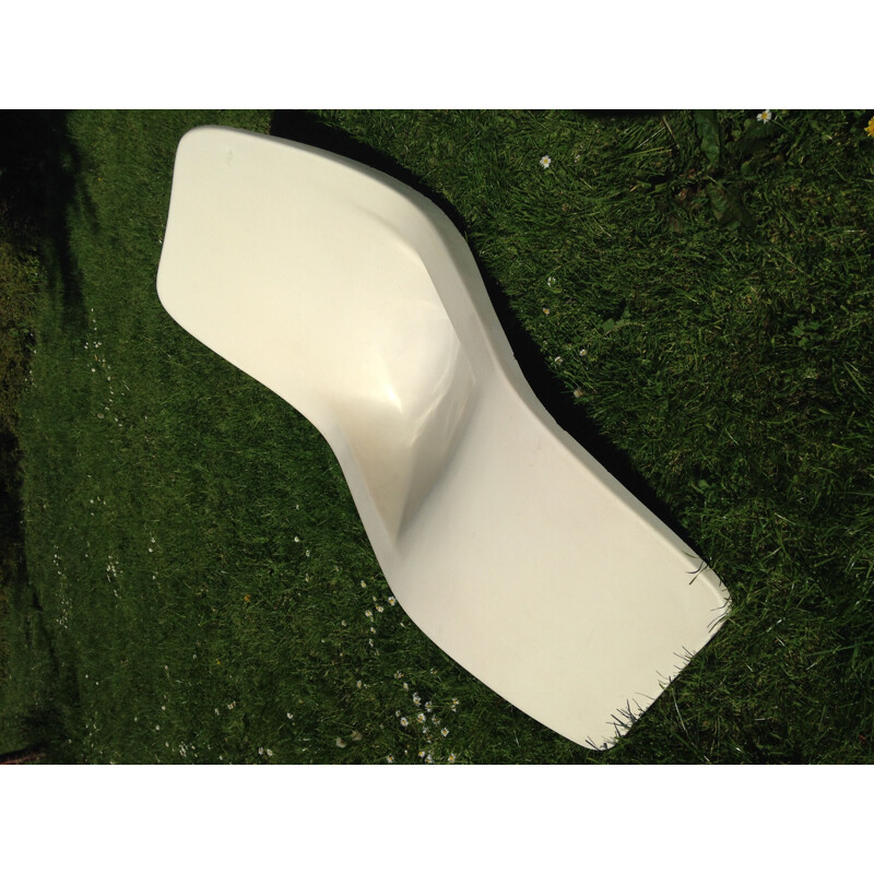 Vintage fibreglass poolside loungers