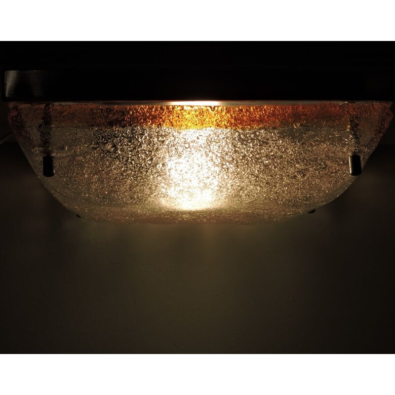 Lámpara de techo vintage en cristal de murano mazzega