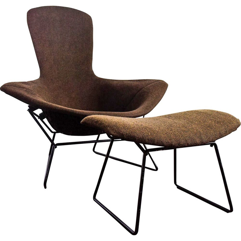 Brown Bird Chair and ottoman for Knoll International 1950