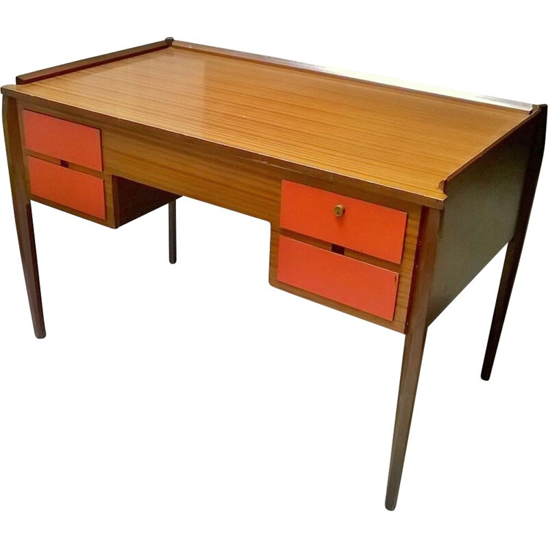 Vintage italian desk in teak and formica 1950