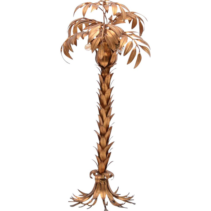 Vintage Palm Tree floor lamp by Kögl in golden metal 1970