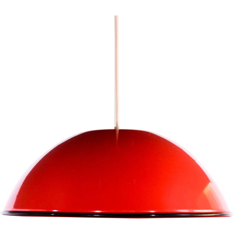 Vintage red pendant lamp Relemme by Achille Castiglioni