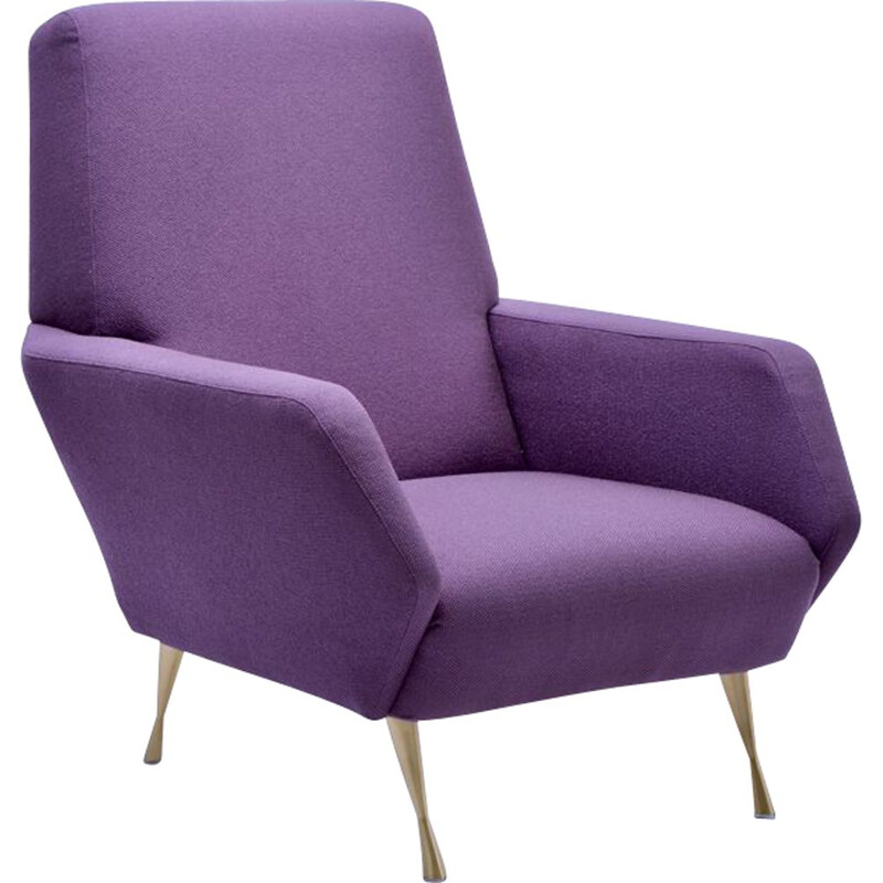 Vintage Lounge Chair Purple Italian 1950s 