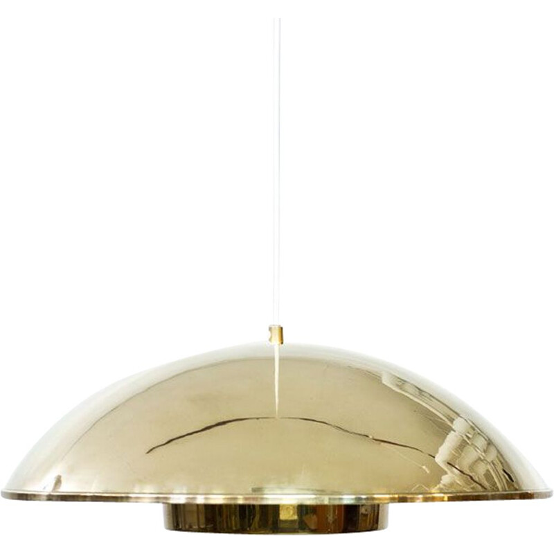 Vintage Swedish brass & acrylic pendant lamp by Bergboms