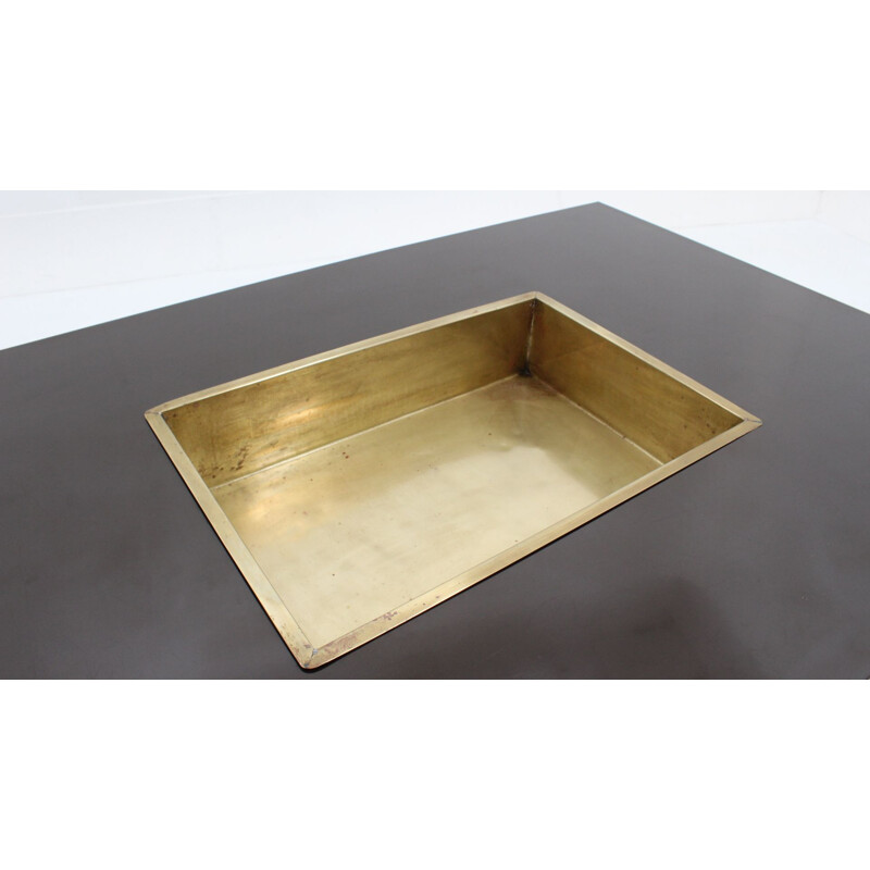Vintage coffee table in laminated and brass 1970