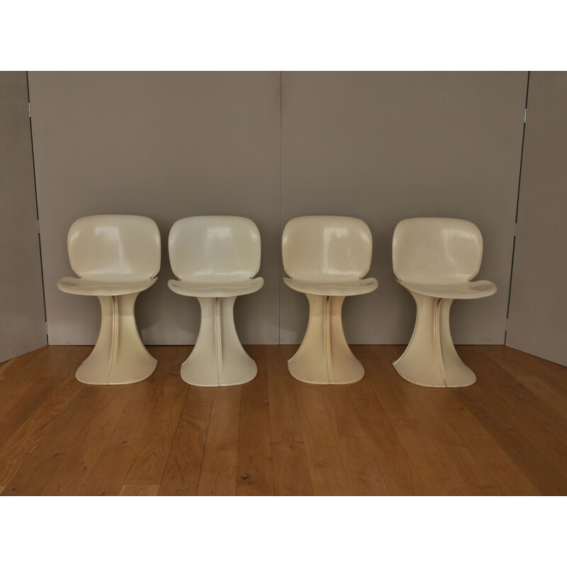 Set of 4 vintage chairs Flower by Pierre Paulin Edition Boro 1960s