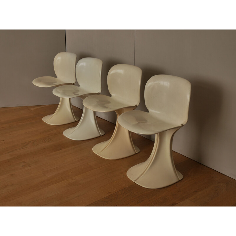 Set of 4 vintage chairs Flower by Pierre Paulin Edition Boro 1960s