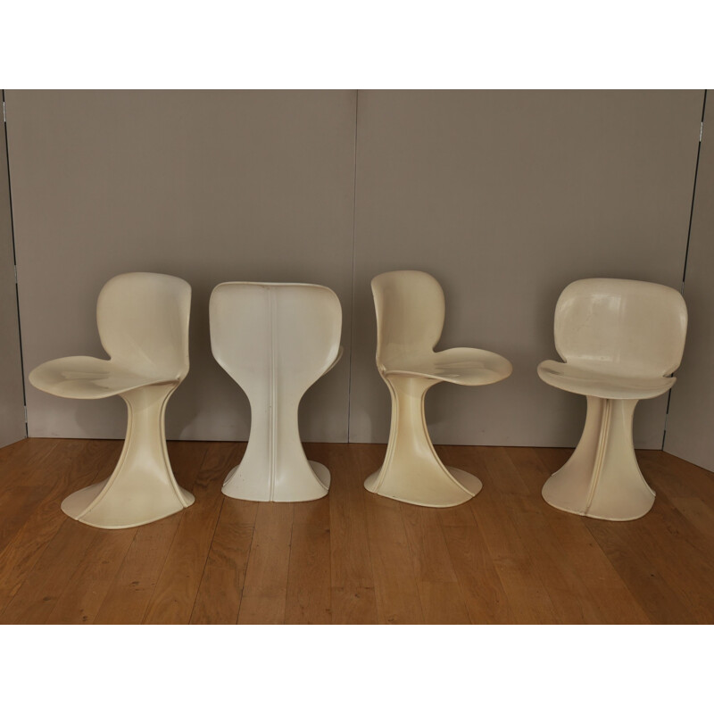 Set of 4 vintage chairs Flower by Pierre Paulin Edition Boro 1960s