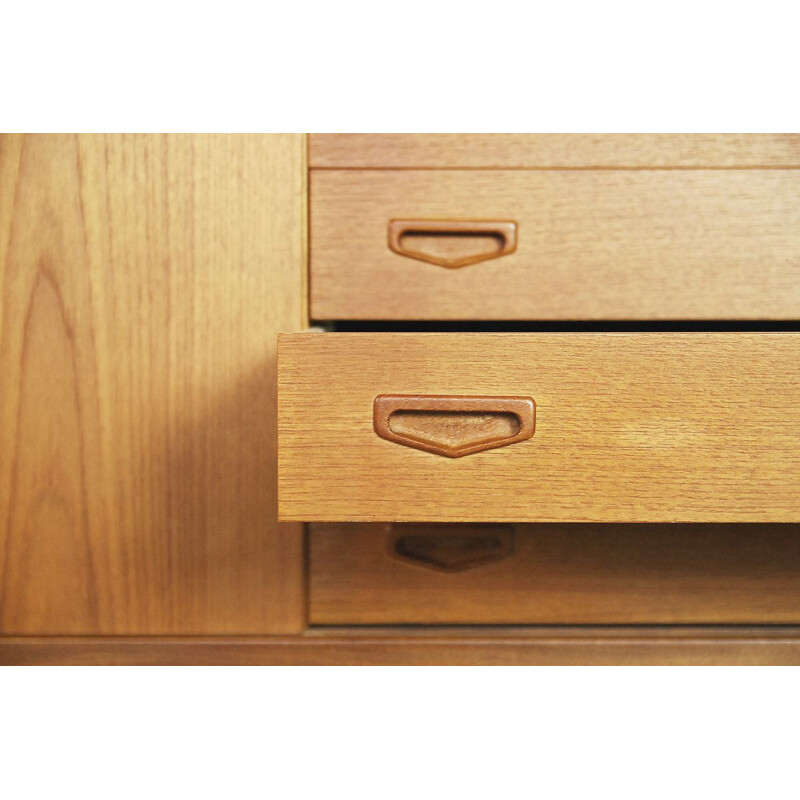 Vintage Bookshelf Unit with Desk and Secretaire in Teak Scandinavian 1960s