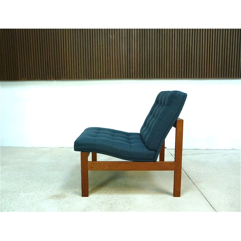 Vintage teak lounge chair by Ole Gjerlov-Knudsen & Torben Lind for France & Søn, Denmark 1960