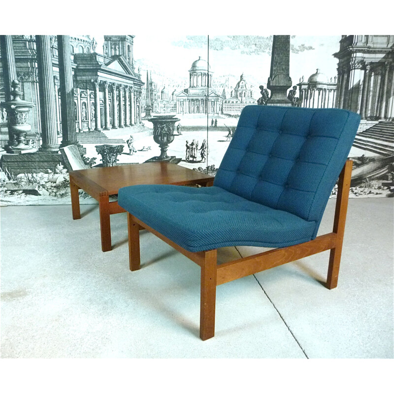 Vintage teakhouten lounge stoel van Ole Gjerlov-Knudsen & Torben Lind voor France & Søn, Denemarken 1960