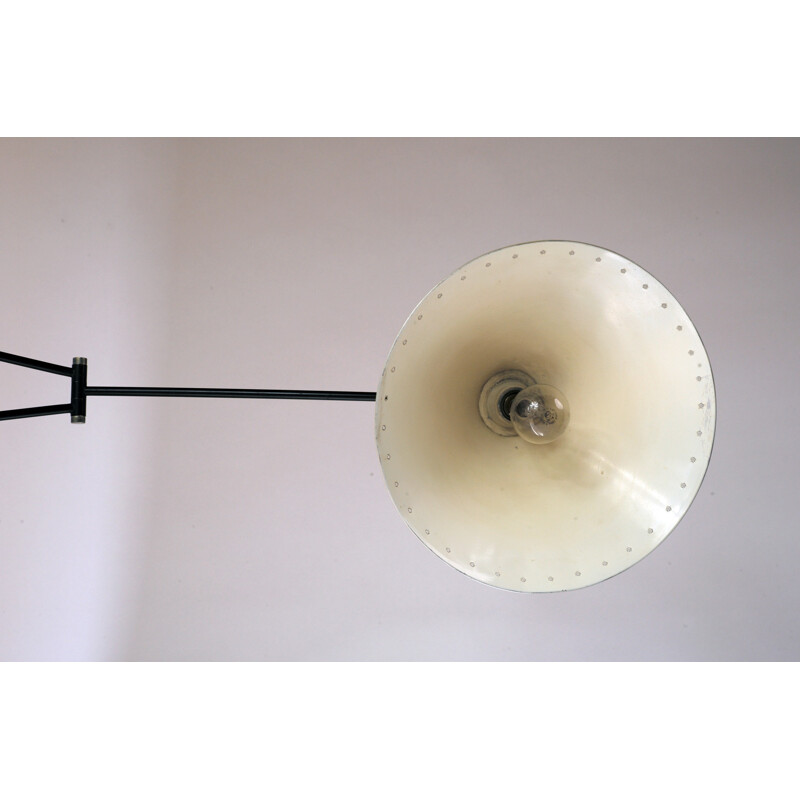 Adjustable Lunel lamp in yellow metal, René MATHIEU - 1950s