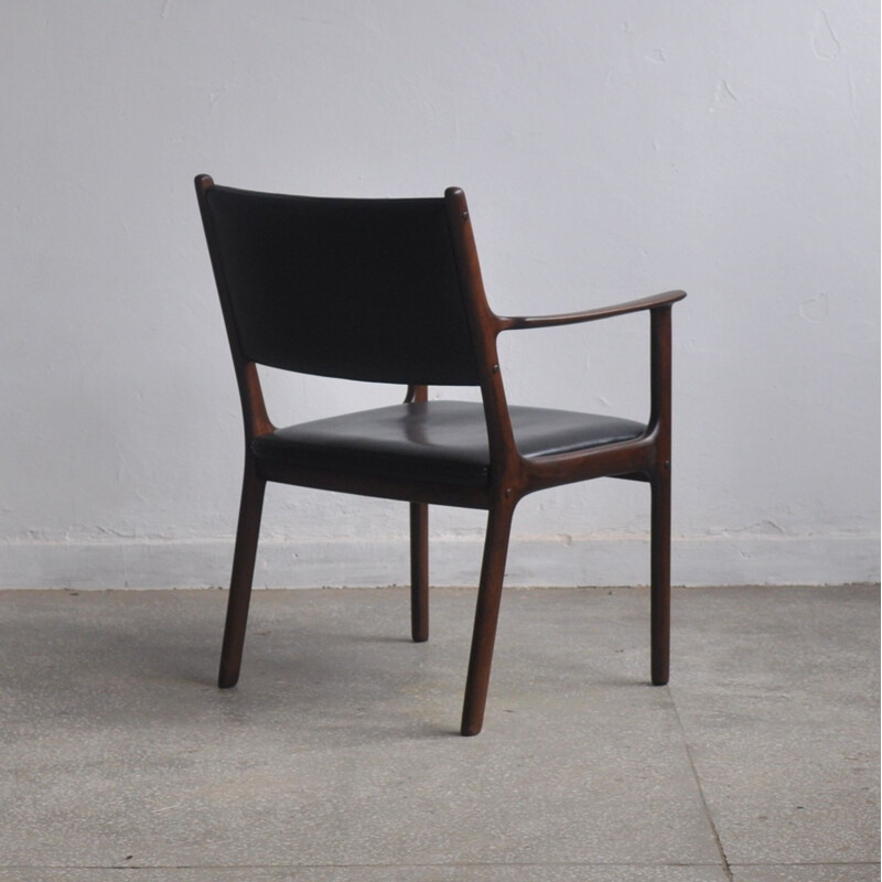 Vintage armchair in mahogany by OLE Wanscher for Poul Jeppesens Møbelfabrik 1960