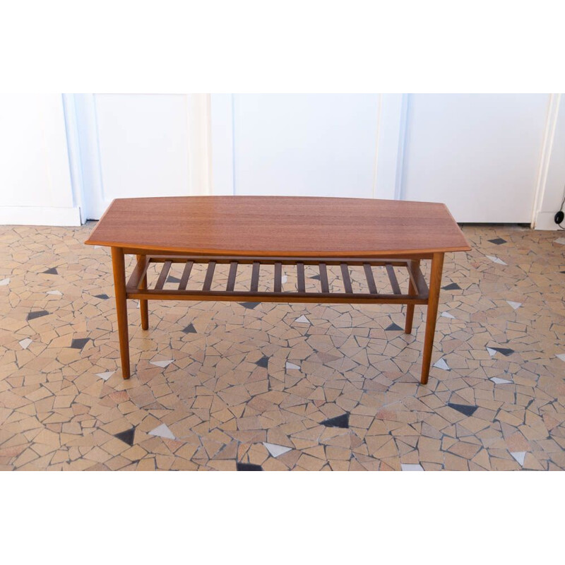 Grande table basse vintage scandinave,1960