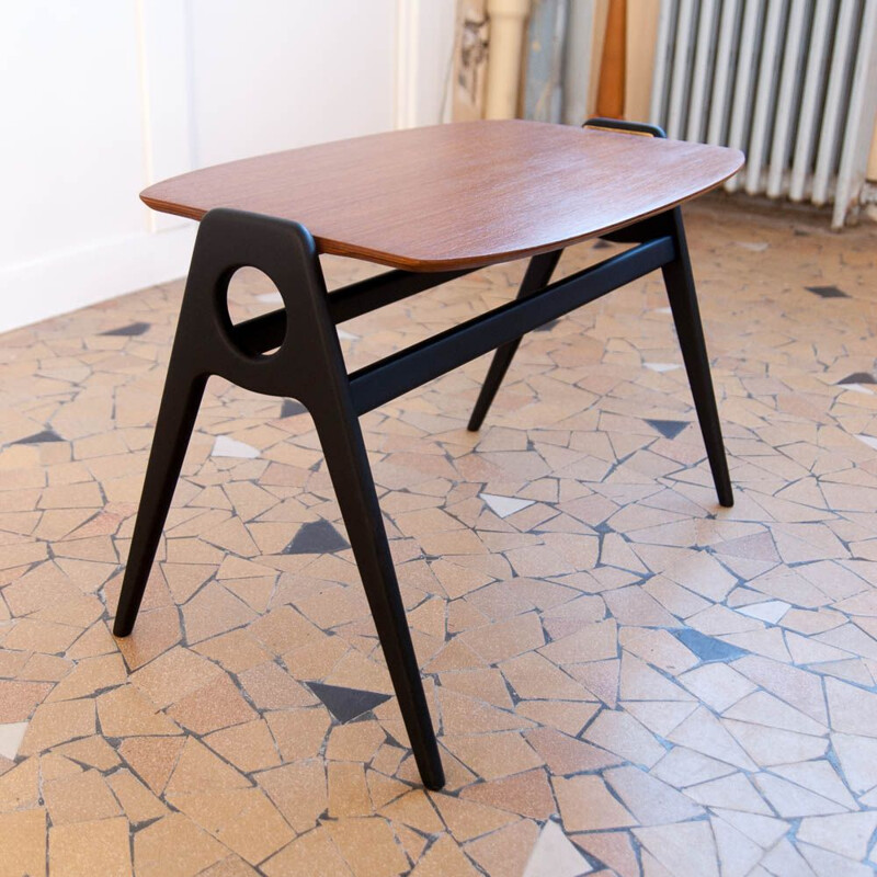 Vintage coffee table with feet compass,1960