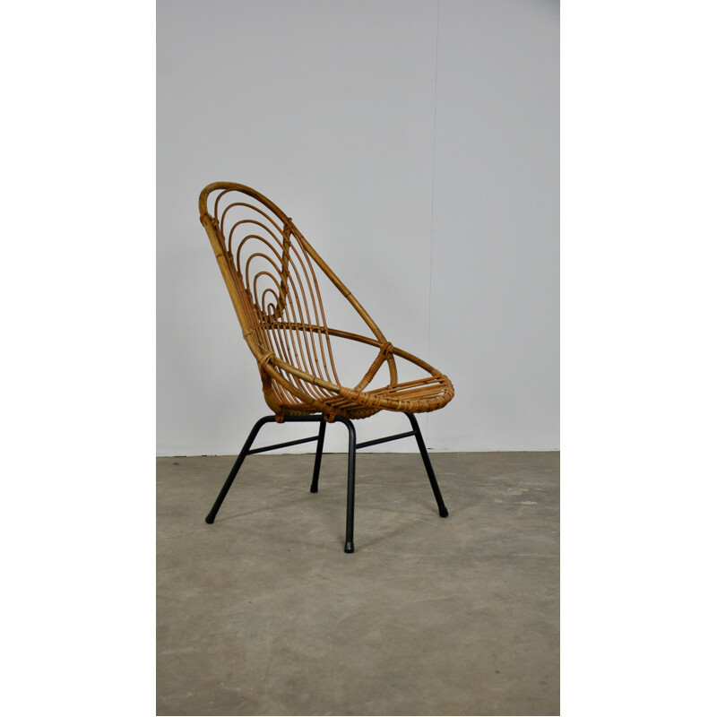 Vintage Rattan armchair from Rohe Noordwolde 1960s