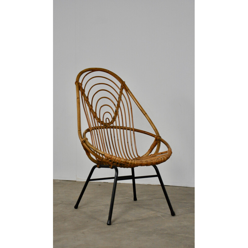 Vintage Rattan armchair from Rohe Noordwolde 1960s
