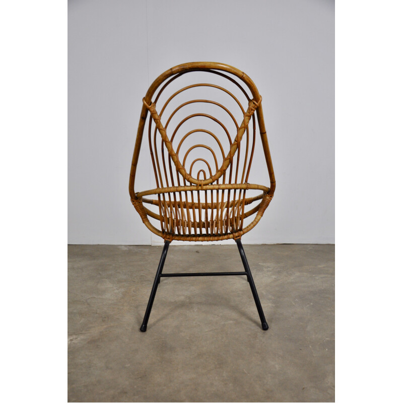 Vintage Rattan armchair from Rohe Noordwolde 1960s