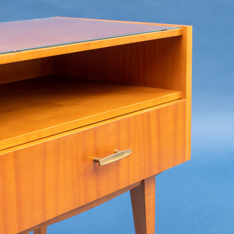 Set of 2 vintage bedside tables in cherrywood 1960s