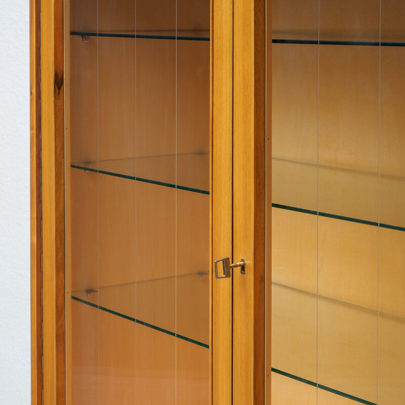 Vintage glass cabinet in walnut 1950s