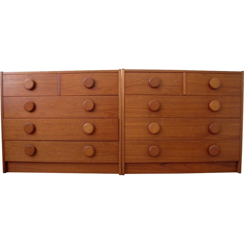 Pair of vintage chests of drawers in teak from denmark