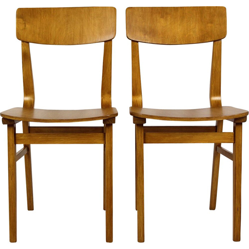 Set of 2 vintage plywood chairs from Riga made in USSR