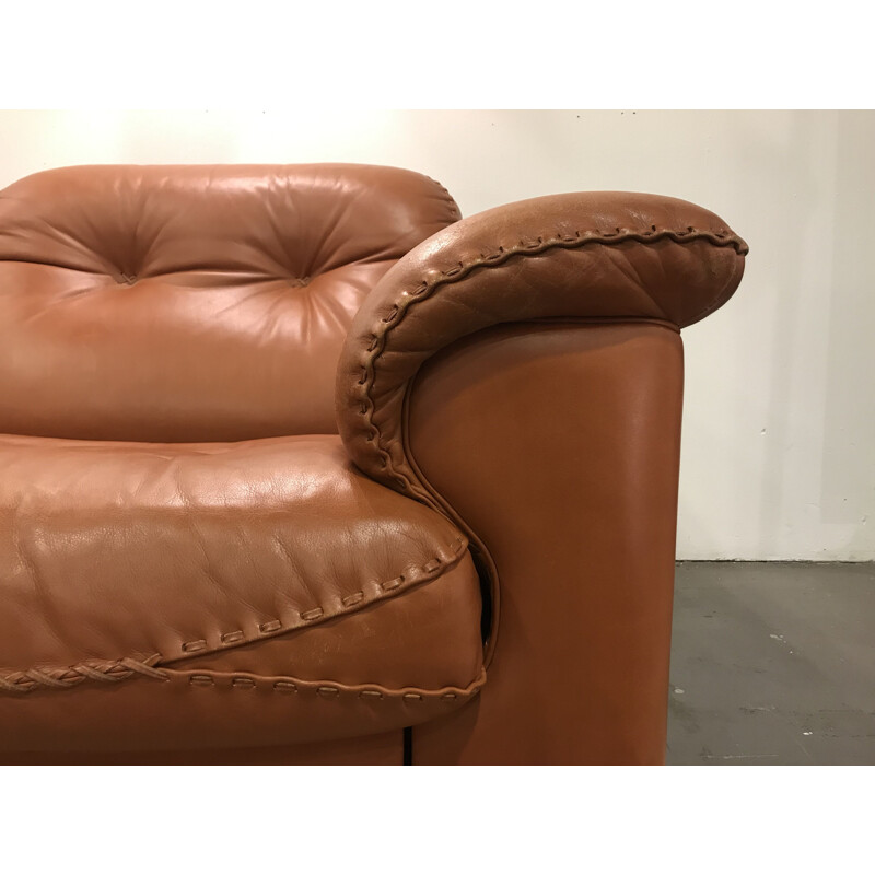 Canapé vintage De Sede DS101 en cuir marron