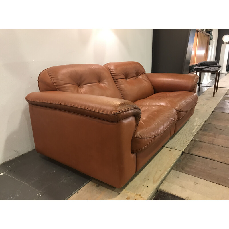 Vintage De Sede DS101 sofa in brown leather