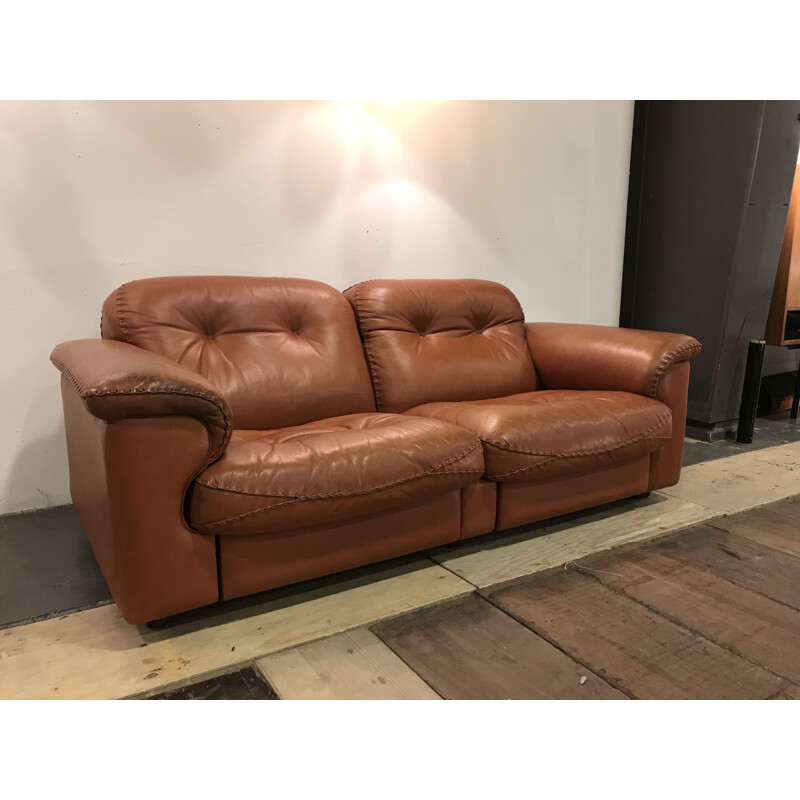 Vintage De Sede DS101 sofa in brown leather