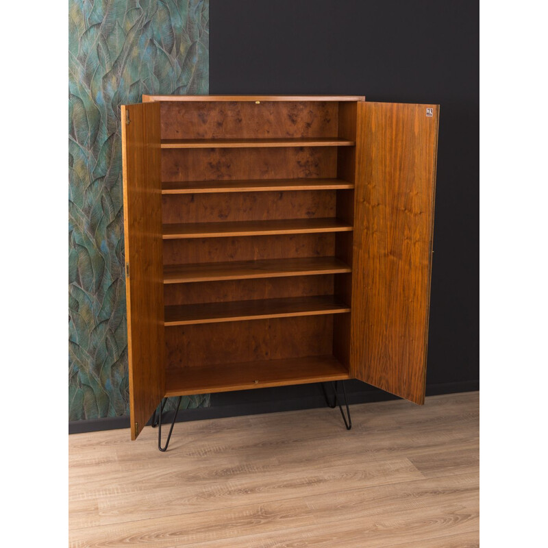 Vintage shoe cabinet in walnut by WK Möbel Germany 1950s