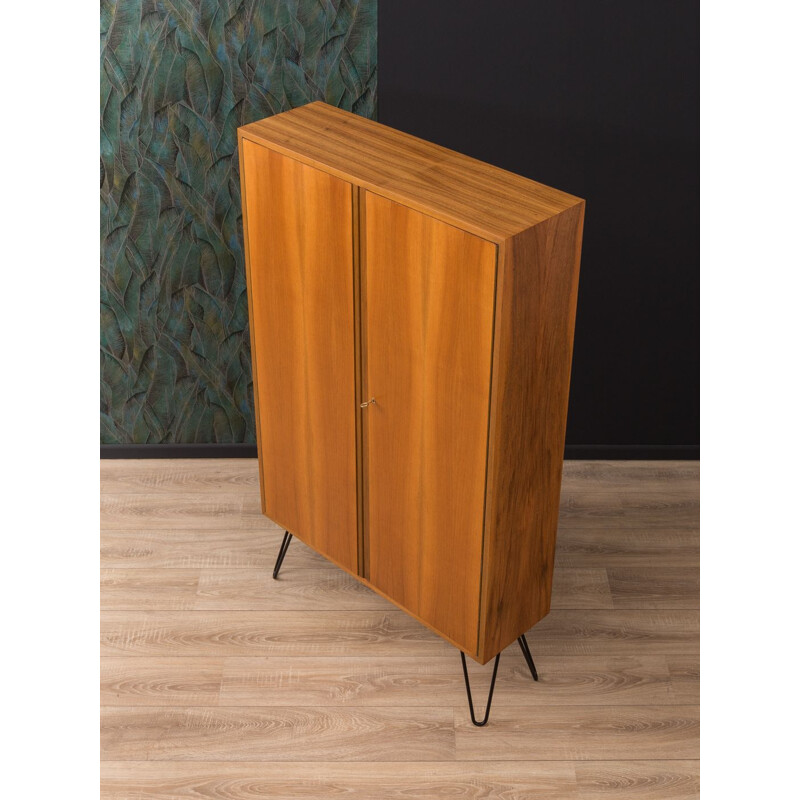 Vintage shoe cabinet in walnut by WK Möbel Germany 1950s