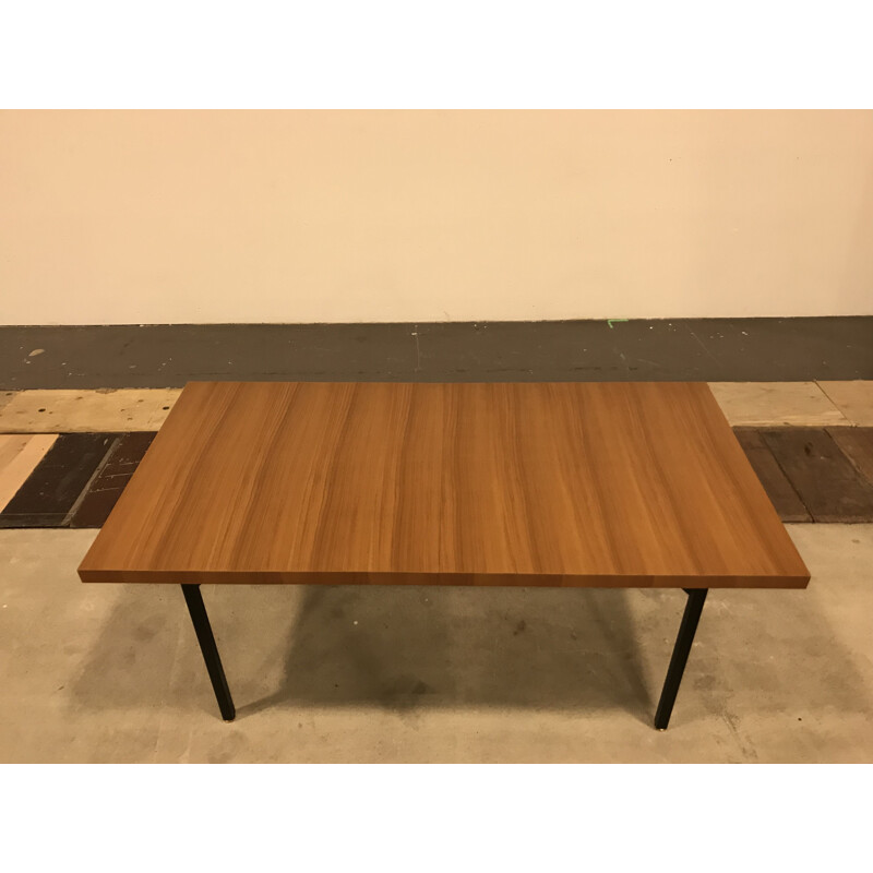 Vintage table with extension in elm by Gerard Guermonprez Magnani Edition 1960