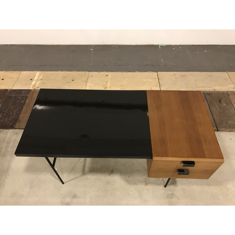 Vintage desk in oak by Pierre Paulin Thônet edition 1954