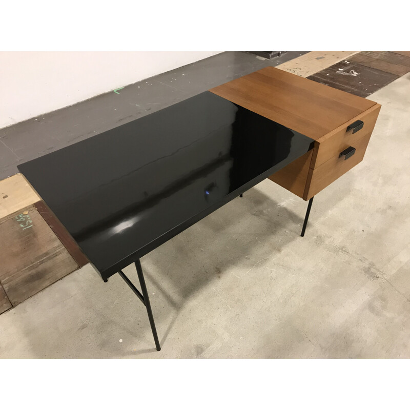 Vintage desk in oak by Pierre Paulin Thônet edition 1954